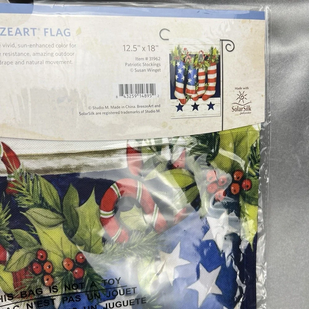 BreezeArt Studio M Patriotic Stockings Premium Garden Flag 12.5